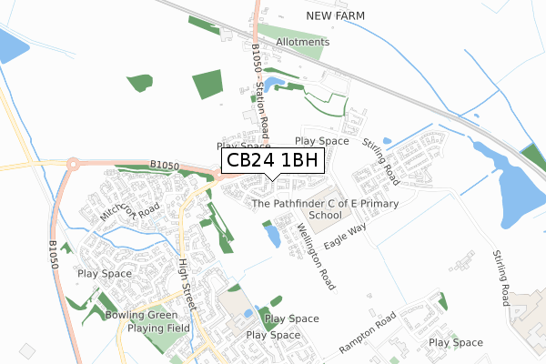 CB24 1BH map - small scale - OS Open Zoomstack (Ordnance Survey) CB24 1BH map - small scale - OS Open Zoomstack (Ordnance Survey)
