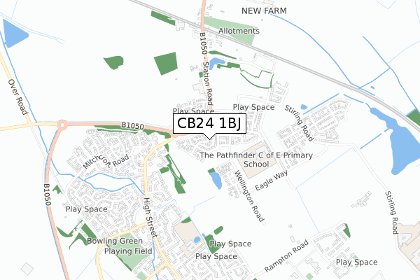 CB24 1BJ map - small scale - OS Open Zoomstack (Ordnance Survey) CB24 1BJ map - small scale - OS Open Zoomstack (Ordnance Survey)