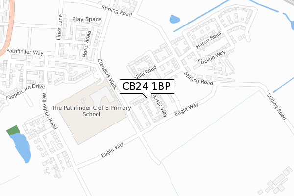 CB24 1BP map - large scale - OS Open Zoomstack (Ordnance Survey)