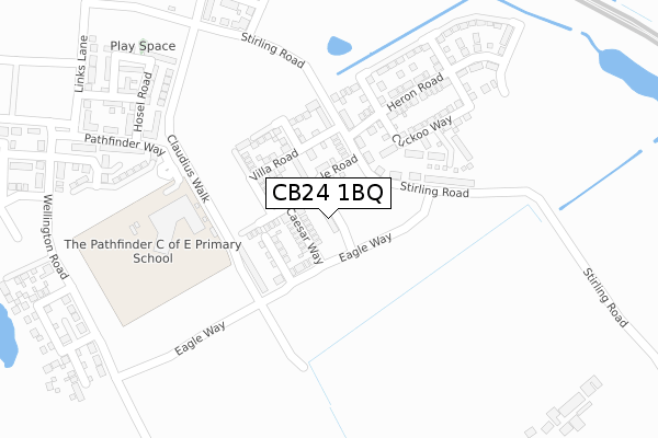 CB24 1BQ map - large scale - OS Open Zoomstack (Ordnance Survey)