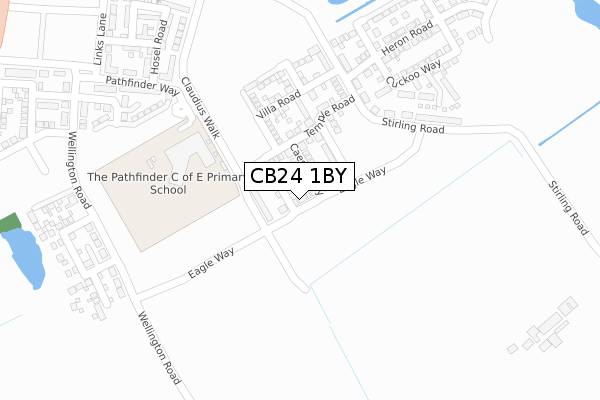CB24 1BY map - large scale - OS Open Zoomstack (Ordnance Survey)