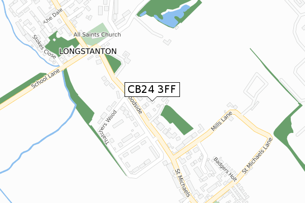 CB24 3FF map - large scale - OS Open Zoomstack (Ordnance Survey)