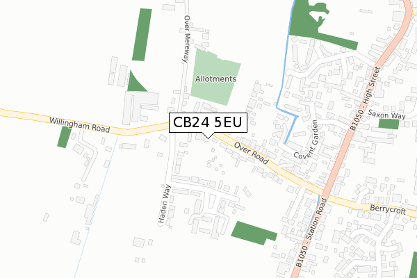 CB24 5EU map - large scale - OS Open Zoomstack (Ordnance Survey)
