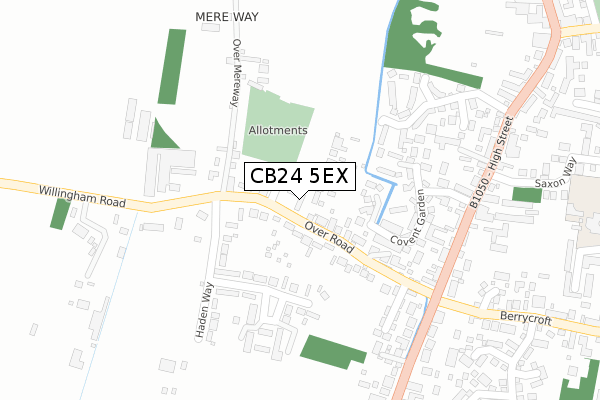 CB24 5EX map - large scale - OS Open Zoomstack (Ordnance Survey)