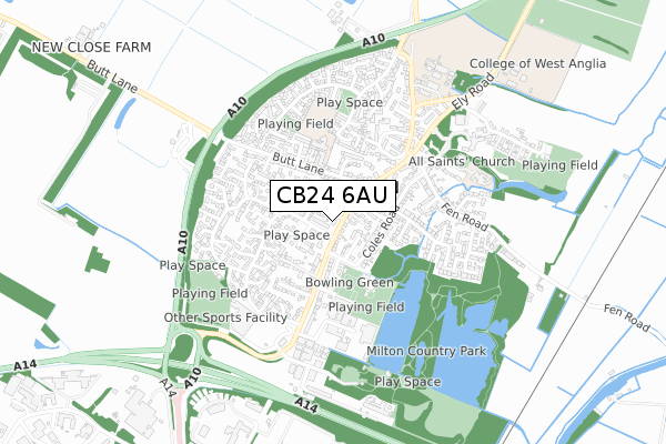 CB24 6AU map - small scale - OS Open Zoomstack (Ordnance Survey) CB24 6AU map - small scale - OS Open Zoomstack (Ordnance Survey)