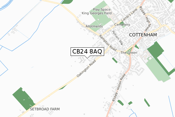 CB24 8AQ map - small scale - OS Open Zoomstack (Ordnance Survey) CB24 8AQ map - small scale - OS Open Zoomstack (Ordnance Survey)