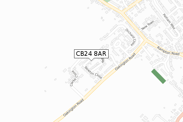 CB24 8AR map - large scale - OS Open Zoomstack (Ordnance Survey)