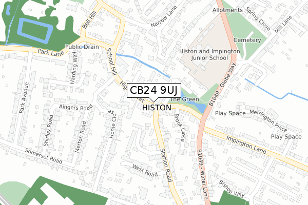 CB24 9UJ map - large scale - OS Open Zoomstack (Ordnance Survey) CB24 9UJ map - large scale - OS Open Zoomstack (Ordnance Survey)