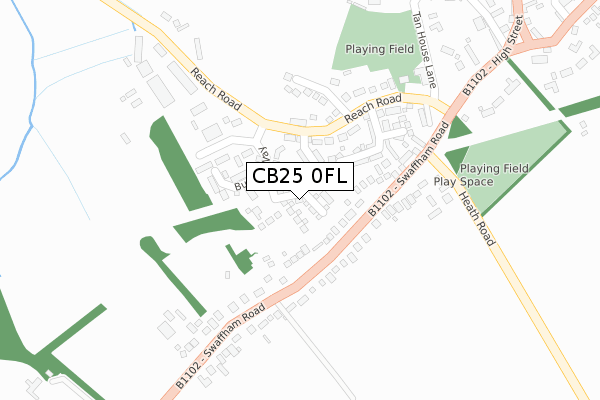 CB25 0FL map - large scale - OS Open Zoomstack (Ordnance Survey)