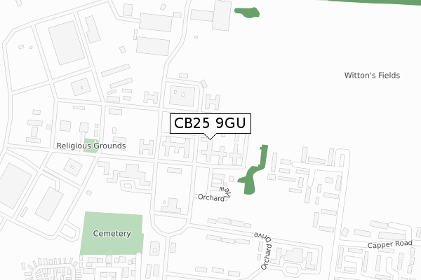 CB25 9GU map - large scale - OS Open Zoomstack (Ordnance Survey) CB25 9GU map - large scale - OS Open Zoomstack (Ordnance Survey)