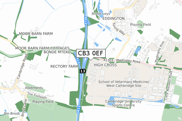 CB3 0EF map - small scale - OS Open Zoomstack (Ordnance Survey) CB3 0EF map - small scale - OS Open Zoomstack (Ordnance Survey)