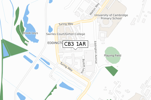 CB3 1AR map - large scale - OS Open Zoomstack (Ordnance Survey)