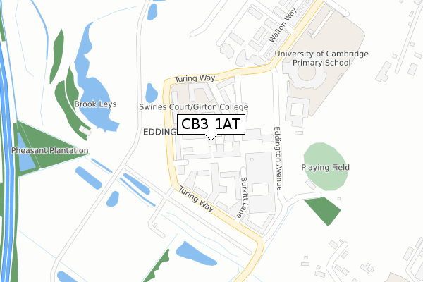 CB3 1AT map - large scale - OS Open Zoomstack (Ordnance Survey)