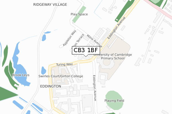 CB3 1BF map - large scale - OS Open Zoomstack (Ordnance Survey)