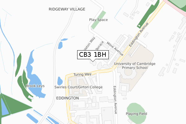 CB3 1BH map - large scale - OS Open Zoomstack (Ordnance Survey)