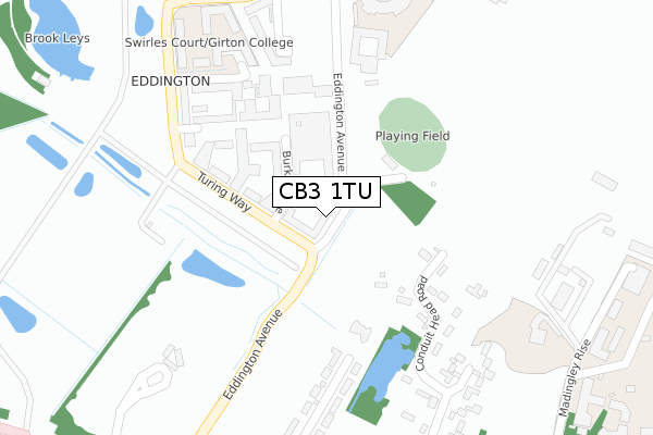 CB3 1TU map - large scale - OS Open Zoomstack (Ordnance Survey)