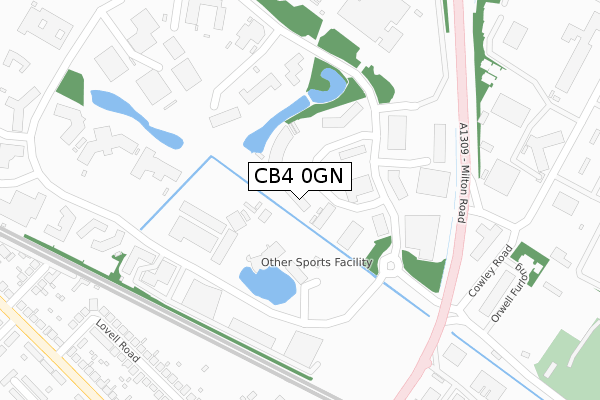 CB4 0GN map - large scale - OS Open Zoomstack (Ordnance Survey)