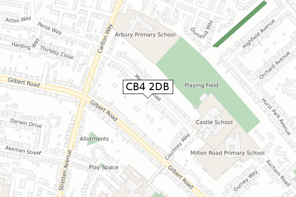 CB4 2DB map - large scale - OS Open Zoomstack (Ordnance Survey)