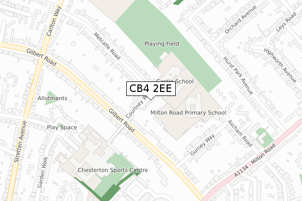 CB4 2EE map - large scale - OS Open Zoomstack (Ordnance Survey)