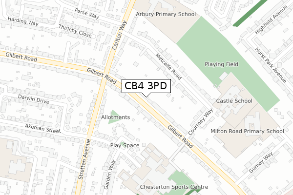 CB4 3PD map - large scale - OS Open Zoomstack (Ordnance Survey)