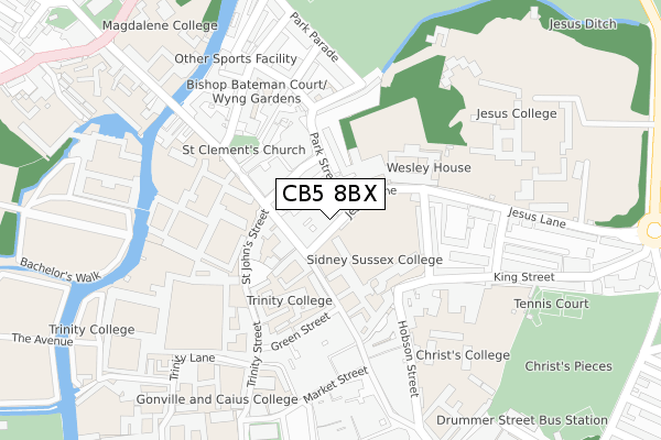 CB5 8BX map - large scale - OS Open Zoomstack (Ordnance Survey)