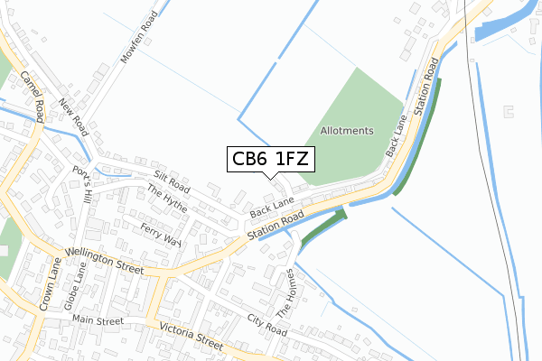 CB6 1FZ map - large scale - OS Open Zoomstack (Ordnance Survey) CB6 1FZ map - large scale - OS Open Zoomstack (Ordnance Survey)