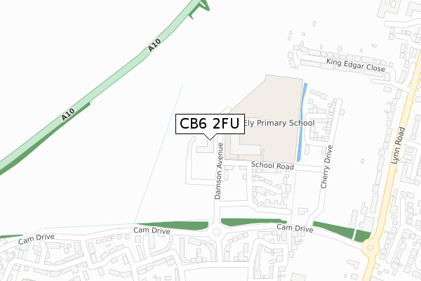 CB6 2FU map - large scale - OS Open Zoomstack (Ordnance Survey)