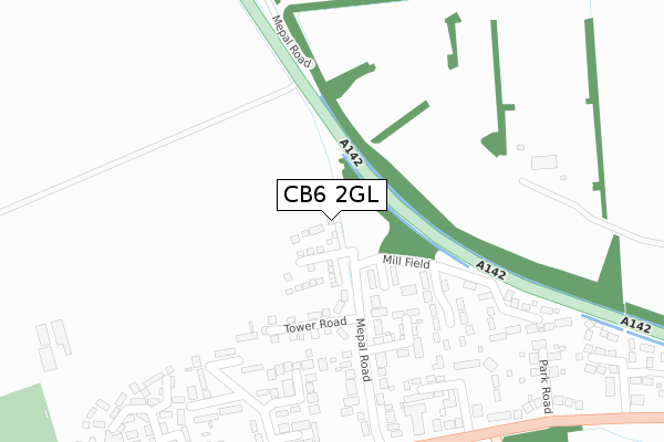 CB6 2GL map - large scale - OS Open Zoomstack (Ordnance Survey)