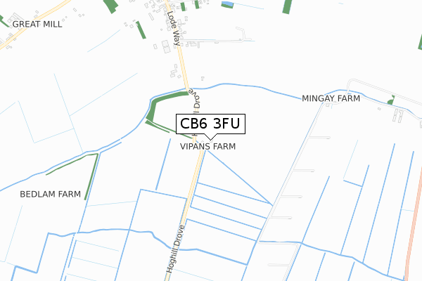 CB6 3FU map - small scale - OS Open Zoomstack (Ordnance Survey)