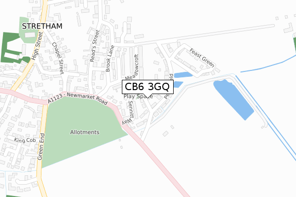 CB6 3GQ map - large scale - OS Open Zoomstack (Ordnance Survey)