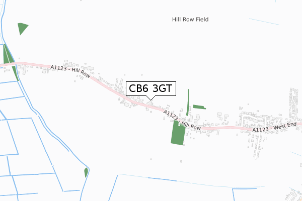 CB6 3GT map - small scale - OS Open Zoomstack (Ordnance Survey)