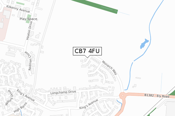 CB7 4FU map - large scale - OS Open Zoomstack (Ordnance Survey)