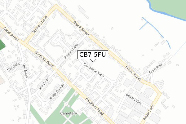 CB7 5FU map - large scale - OS Open Zoomstack (Ordnance Survey)