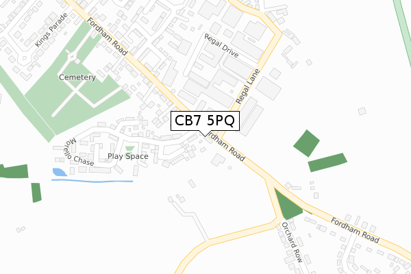 CB7 5PQ map - large scale - OS Open Zoomstack (Ordnance Survey)