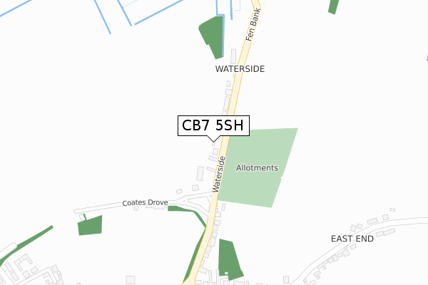 CB7 5SH map - large scale - OS Open Zoomstack (Ordnance Survey)