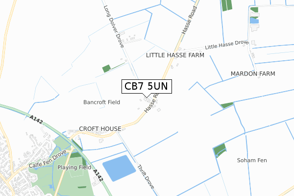 CB7 5UN map - small scale - OS Open Zoomstack (Ordnance Survey)