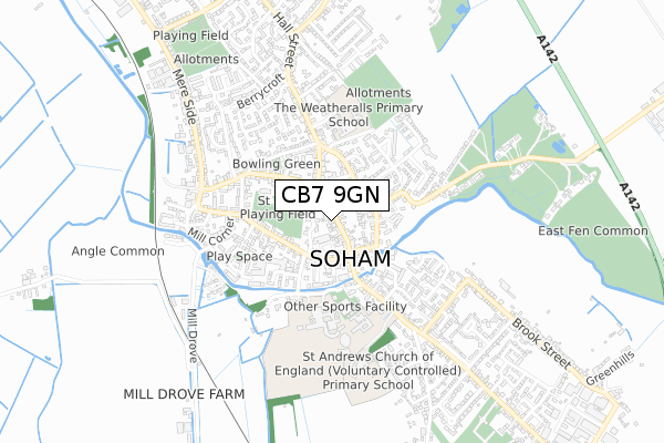 CB7 9GN map - small scale - OS Open Zoomstack (Ordnance Survey) CB7 9GN map - small scale - OS Open Zoomstack (Ordnance Survey)
