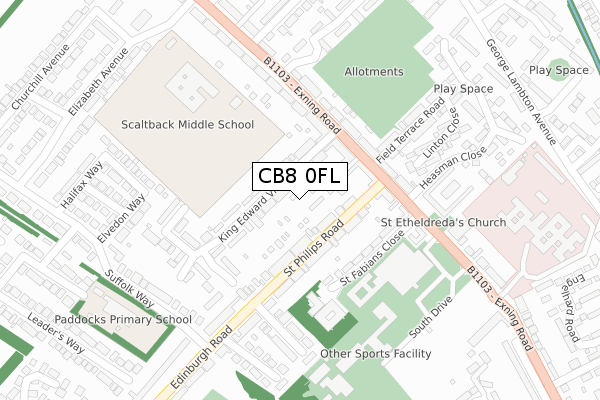 CB8 0FL map - large scale - OS Open Zoomstack (Ordnance Survey) CB8 0FL map - large scale - OS Open Zoomstack (Ordnance Survey)