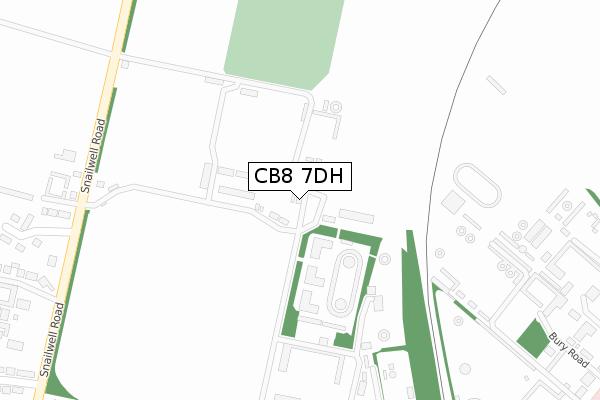 CB8 7DH map - large scale - OS Open Zoomstack (Ordnance Survey)