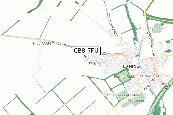 CB8 7FU map - small scale - OS Open Zoomstack (Ordnance Survey) CB8 7FU map - small scale - OS Open Zoomstack (Ordnance Survey)