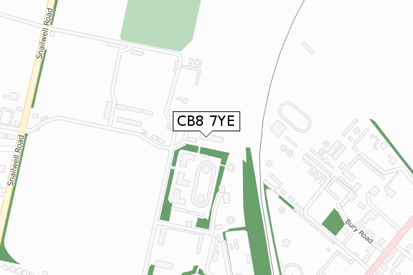 CB8 7YE map - large scale - OS Open Zoomstack (Ordnance Survey)