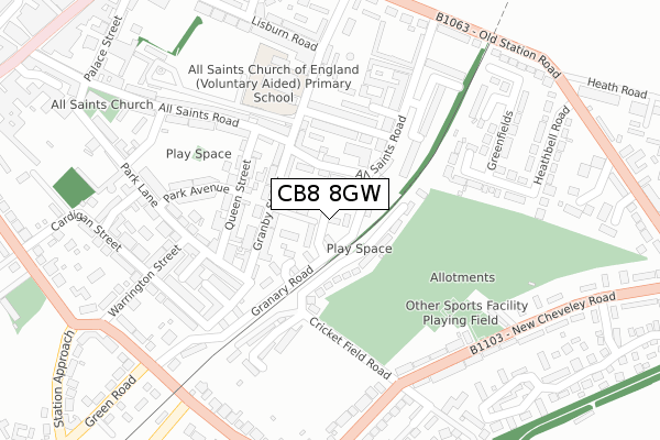 CB8 8GW map - large scale - OS Open Zoomstack (Ordnance Survey) CB8 8GW map - large scale - OS Open Zoomstack (Ordnance Survey)