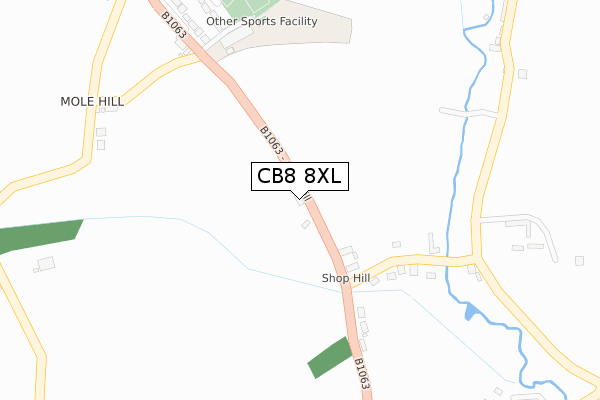 CB8 8XL map - large scale - OS Open Zoomstack (Ordnance Survey)