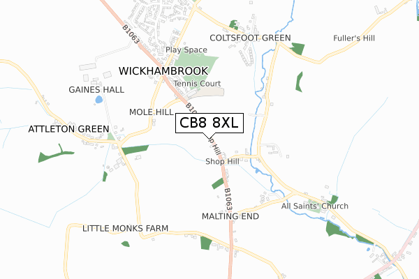 CB8 8XL map - small scale - OS Open Zoomstack (Ordnance Survey)
