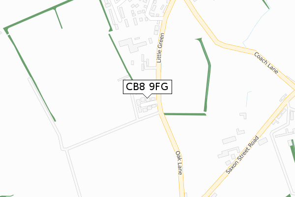 CB8 9FG map - large scale - OS Open Zoomstack (Ordnance Survey)