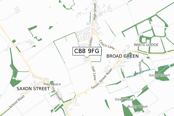 CB8 9FG map - small scale - OS Open Zoomstack (Ordnance Survey)