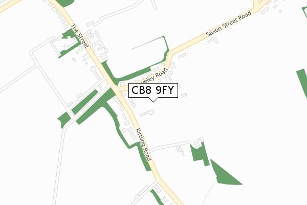 CB8 9FY map - large scale - OS Open Zoomstack (Ordnance Survey)