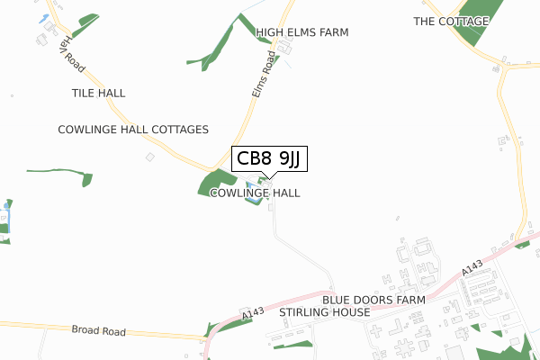CB8 9JJ map - small scale - OS Open Zoomstack (Ordnance Survey) CB8 9JJ map - small scale - OS Open Zoomstack (Ordnance Survey)