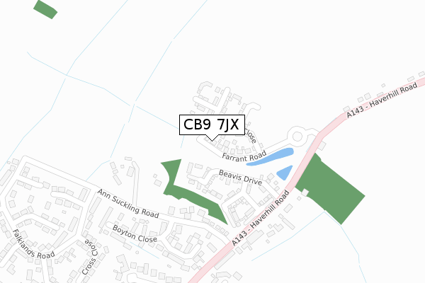CB9 7JX map - large scale - OS Open Zoomstack (Ordnance Survey) CB9 7JX map - large scale - OS Open Zoomstack (Ordnance Survey)