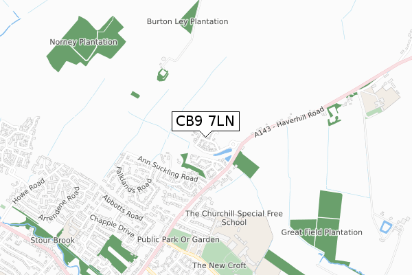 CB9 7LN map - small scale - OS Open Zoomstack (Ordnance Survey) CB9 7LN map - small scale - OS Open Zoomstack (Ordnance Survey)